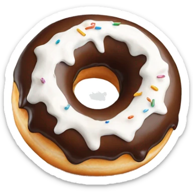 Donut with white cream sticker