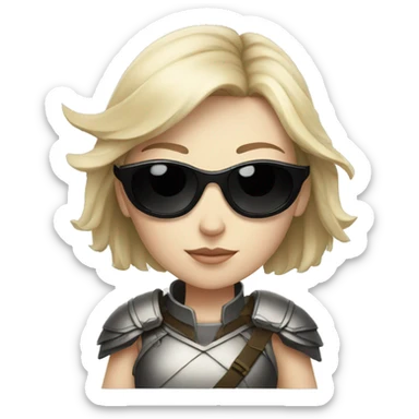 Pale-skinned Girl warrior with dark sunglasses sticker