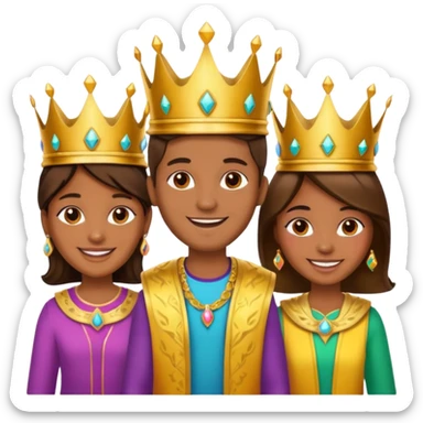 Un emoji de los tres reyes magos juntos sticker