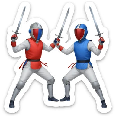 Two people who are fencing sticker