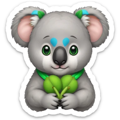 Koala with green earrings sticker