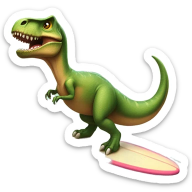 T-rex wearing a tutu on a surfboard  sticker