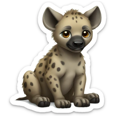 Baby hyena sitting  sticker