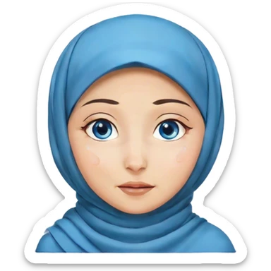 Turkish beautiful finish Konya girl blue eyes with hijab and islamic dress she’s Face with Tears of Joy sticker