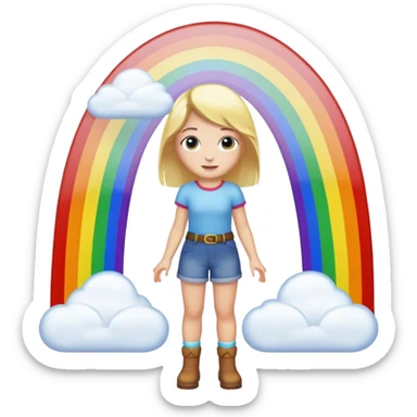 Zöe on a rainbow  sticker