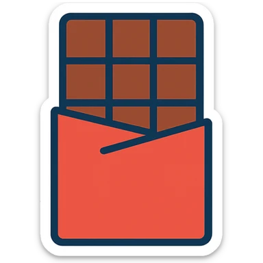 chocolate bar, simple, clear, modern color outline icon sticker