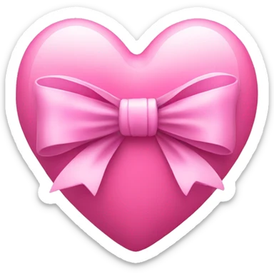 a pink heart with a bow sticker