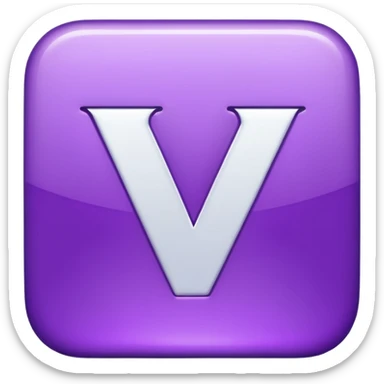 generate an emoji for the letter v inside a square sticker