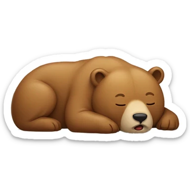 sleeping, drooling bear sticker