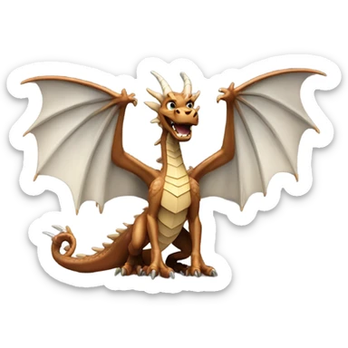bronze dragon giving outward thrust thumbs up sticker