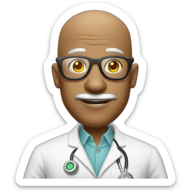 bald mad scientist wearing Oakley sunglasses  sticker