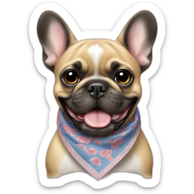 French bulldog with bandana sticker