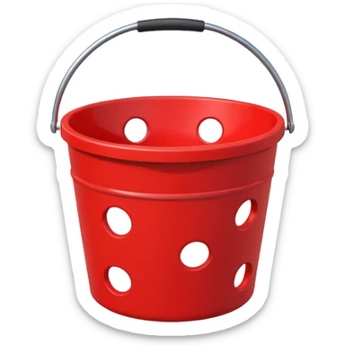 red bucket with holes sticker