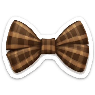brown plaid bow sticker