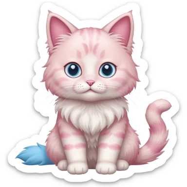 full body of baby Ragdoll pink cat  sticker
