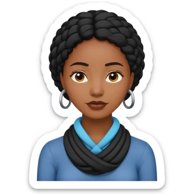 Make a emoji with a women putting her hands around her neck crisscrossed and make her black  sticker