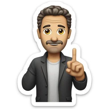 serbian man holding three fingers up sticker