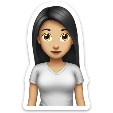 Pretty girl with long dark hair in prison sticker