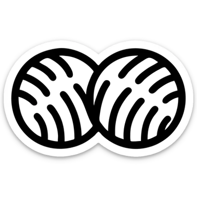 Change the stripes to blue instead of black, keep the bold minimalistic icon style with solid fills and simple shapes. sticker