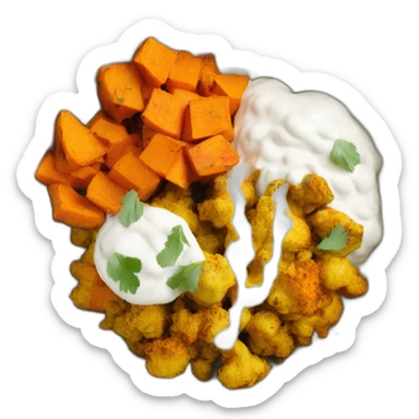 Curried Cauliflower and Sweet Potato Bowls with Cumin Yogurt sticker