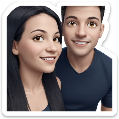 smiling girl and boy portrait sticker