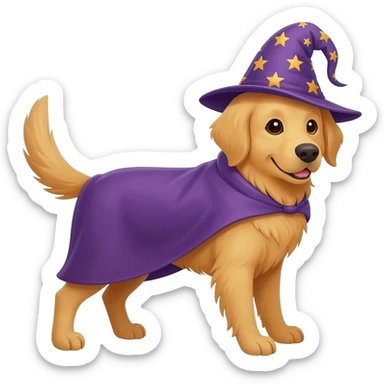 Dog wizard sticker