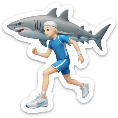 Tiburon con tenis con piernas sticker