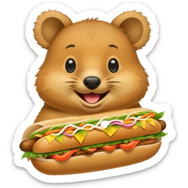 quokka eating bahn mi sticker