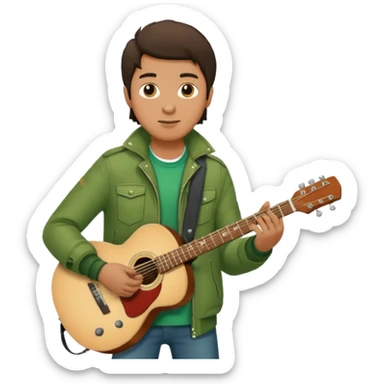 Guitarist + green jacket. sticker