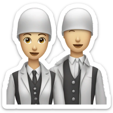 deux personnes qui mange de manière professionnelle comme des mannequins sticker