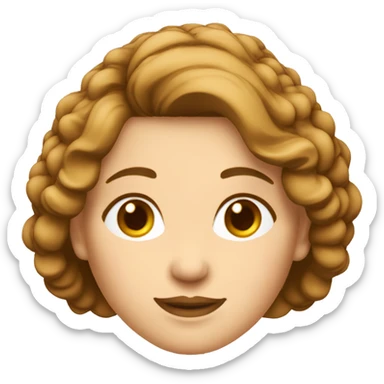 femme 50 ans cheveux brune clair carré visage blanc sticker