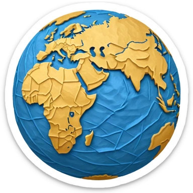 Papier-Mâché only Globe , with more paper feel sticker