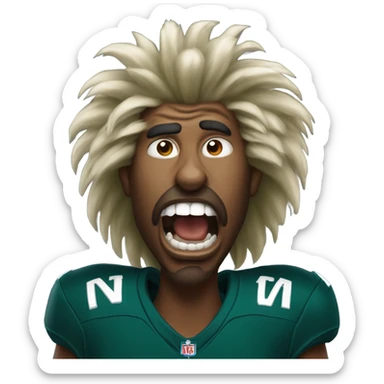 Eagles fan screaming drunkly with beer  sticker