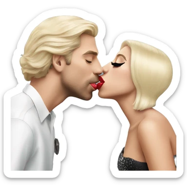 Lady Gaga kissing me on the lips sticker