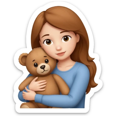 Woman loving a bear sticker