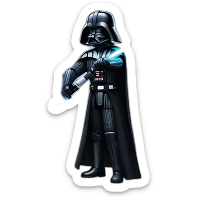 darth vader with light saber sticker