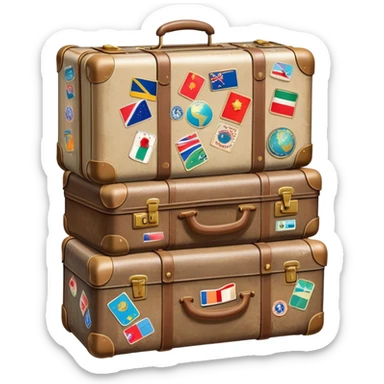 Suitcase with travel stickers from different countries sticker
