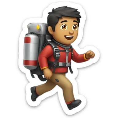 peruvian man with jetpack sticker