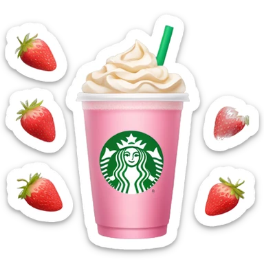 Starbucks drink that is pink with strawberries  sticker