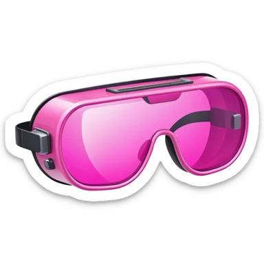 futuristic pink welding glasses, sleek design with bright pink lenses, no frame, high-tech protective eyewear sticker