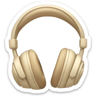 beige apple headphones with beige bows sticker