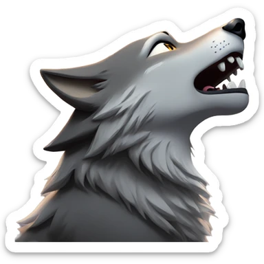 Wolf howling to the moon sticker