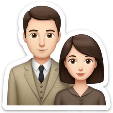 Short brunette wife next to tall husband sticker