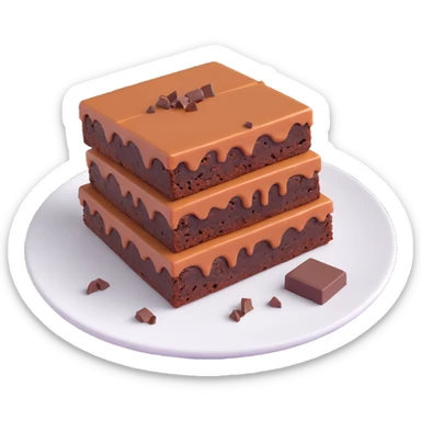 chocolate brownie with fudge sticker