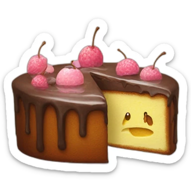 Gâteau sur une poubelle sticker