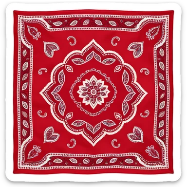 head bandana,Red paisley sticker
