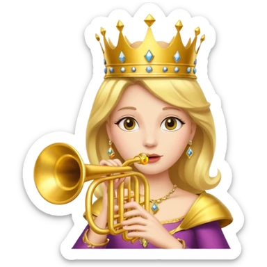 queen is playing on trumpet sticker