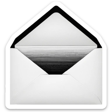 Open envelope + blank card, ink engraving, stipple + crosshatch ONLY (no smooth shading), pure black on pure white, high contrast, razor lines, chiaroscuro rays, tiny #fbcfe8 glow highlights --ar 16:9 --style raw --s 25 --no 3d render, gradient, soft shading, gray, shadow, text sticker