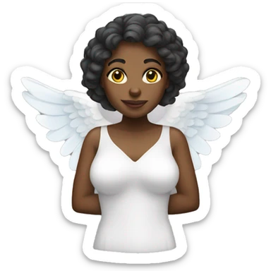 Black woman dressed as an angel sticker