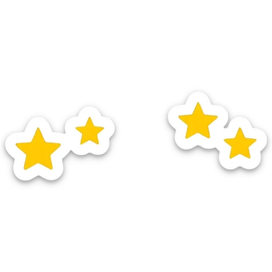 5 golden stars rating, perfect score sticker